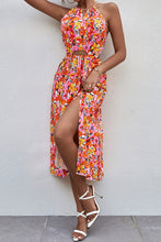 Load image into Gallery viewer, Floral Cutout Crisscross Split Dress

