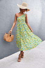 Load image into Gallery viewer, Floral Smocked One-Shoulder Midi Dress
