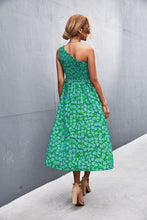 Load image into Gallery viewer, Floral Smocked One-Shoulder Midi Dress
