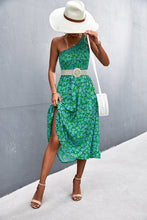 Load image into Gallery viewer, Floral Smocked One-Shoulder Midi Dress
