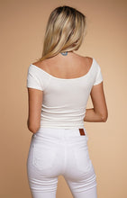 Load image into Gallery viewer, Front Ruched Rib Off Shoulder Top
