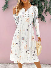 Load image into Gallery viewer, Floral Notched Long Sleeve Midi Dress
