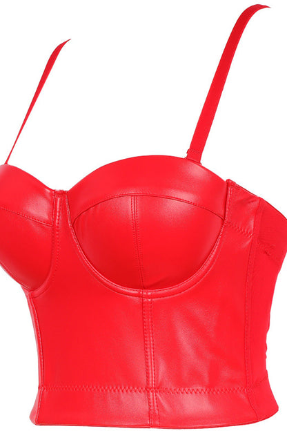 Faux Leather Bustier