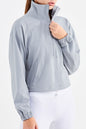 Half-Zip Dropped Shoulder Sports Top