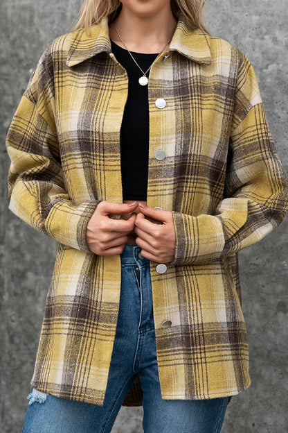 Plaid Single Breasted Shirt Jacket