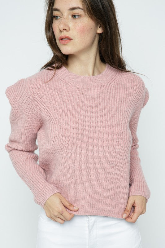 Structured Puff Shoulder Sweater