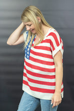Load image into Gallery viewer, BiBi USA Love Flag Print Sweater
