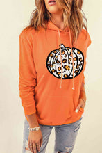 Load image into Gallery viewer, Leopard Pumpkin Graphic Hoodie with Pocket
