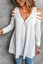 Load image into Gallery viewer, Cutout Waffle Knit Tunic Top
