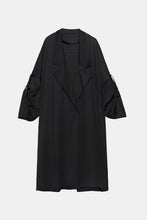 Load image into Gallery viewer, Contrast Trim Open Front Roll-Tab Sleeve Trench Coat
