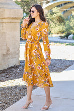 Load image into Gallery viewer, Double Take Full Size Floral Tie Back Flounce Sleeve Dress
