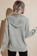 Load image into Gallery viewer, Quilted Patchwork  Button Sweatshirt Hoodie
