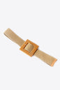 Square Buckle Elastic Braid Belt