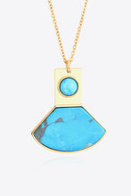 Load image into Gallery viewer, 18K Gold Plated Turquoise Pendant Necklace
