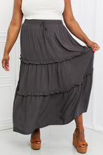 Load image into Gallery viewer, Zenana Summer Days Full Size Ruffled Maxi Skirt in Ash Grey
