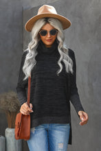 Load image into Gallery viewer, Ribbed Turtleneck Side Slit Sweatshirt
