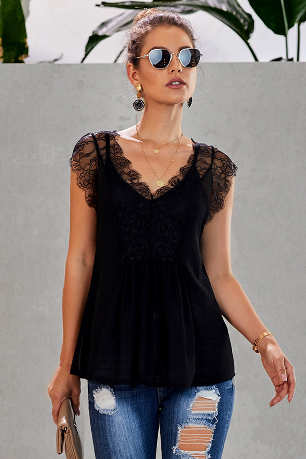 Lace Tank Top with Vest