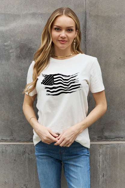 Simply Love Full Size US Flag Graphic Cotton Tee