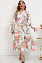 Load image into Gallery viewer, Plus Size Spliced Lace Surplice Balloon Sleeve Maxi Dress
