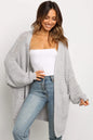 Open Front Pocket Chunky Knit Cardigan