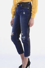 Load image into Gallery viewer, Two Tone Cuffed Denim Jean
