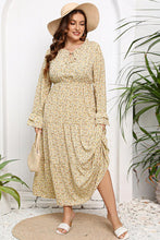 Load image into Gallery viewer, Plus Size Tied Frill Trim Flounce Sleeve Maxi Dress

