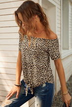 Load image into Gallery viewer, Off Shoulder Leopard Top
