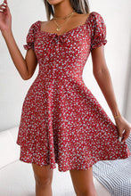 Load image into Gallery viewer, Ditsy Floral Drawstring A-Line Dress
