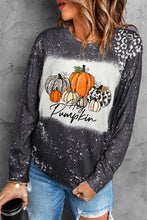 Load image into Gallery viewer, Round Neck Long Sleeve Pumpkin Graphic T-Shirt
