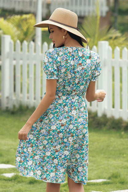 Full Size Range Floral Wrap Dress