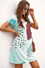 Load image into Gallery viewer, Leopard Splicing Color Block Mini Dress
