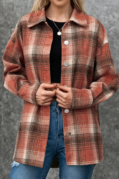 Plaid Single Breasted Shirt Jacket