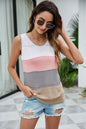 Color Block Slit Knit Tank