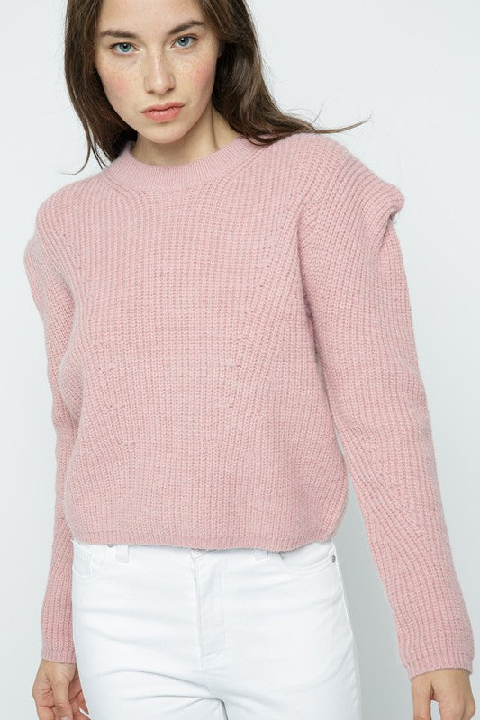 Structured Puff Shoulder Sweater