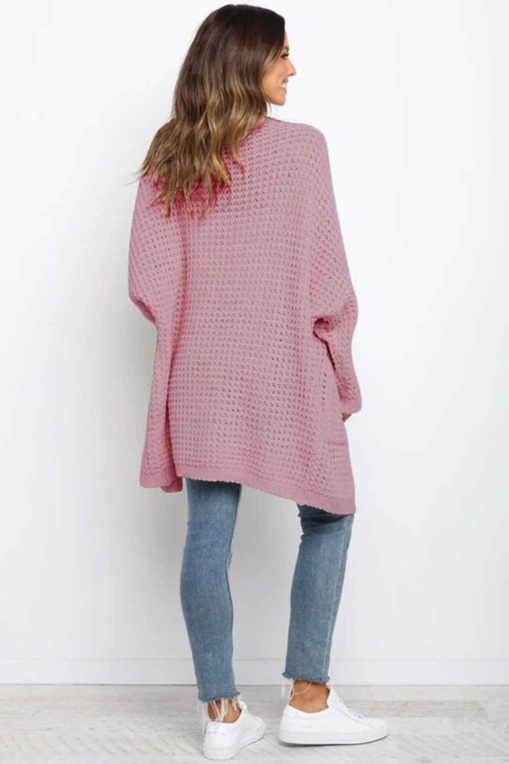 Open Front Pocket Chunky Knit Cardigan