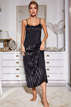Load image into Gallery viewer, Striped Flounce Sleeve Open Front Robe and Cami Dress Set
