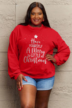 Load image into Gallery viewer, Simply Love Full Size HAVE YOURSELF A MERRY LITTLE CHRISTMAS Round Neck Sweatshirt
