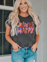 Load image into Gallery viewer, LIVE HAPPY Floral Graphic Tee

