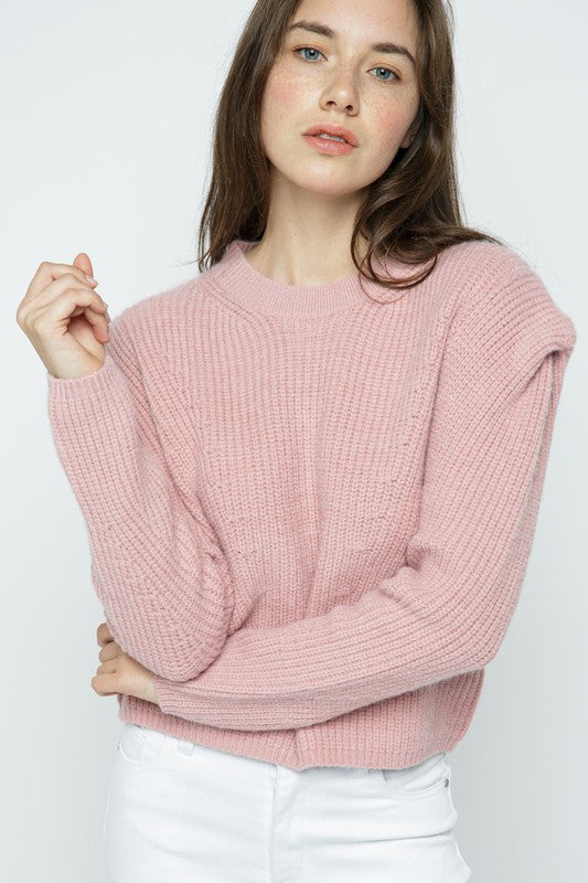 Structured Puff Shoulder Sweater