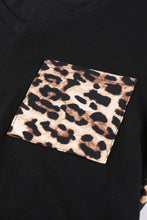 Load image into Gallery viewer, Contrast Leopard V-Neck Pocket Blouse
