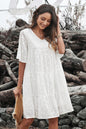 V-Neck Tiered Babydoll Lace Dress