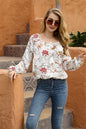 Round Neck Long Sleeve Printed Shirt