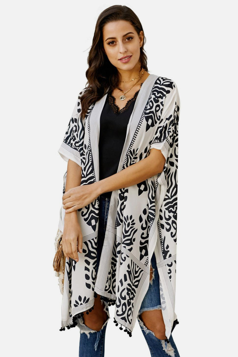 Pom Pom Open Front Kimono