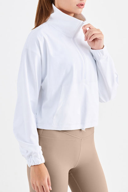 Half-Zip Dropped Shoulder Sports Top