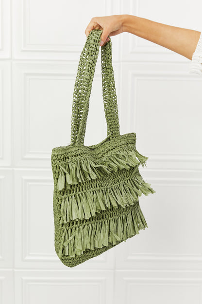 Fame The Last Straw Fringe Straw Tote Bag