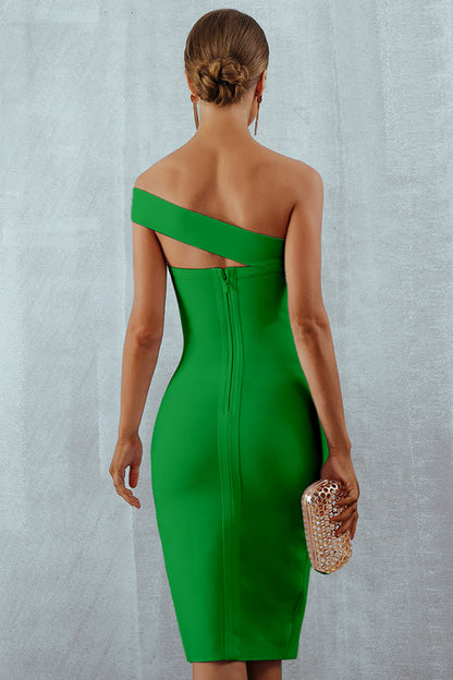 Solid Color Tight Slit Dress