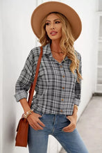 Load image into Gallery viewer, Plaid Print Drop Shoulder Overshirt
