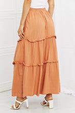 Load image into Gallery viewer, Zenana Summer Days Full Size Ruffled Maxi Skirt in Butter Orange
