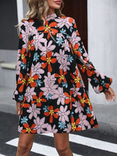 Load image into Gallery viewer, Floral Mock Neck Balloon Sleeve Dress
