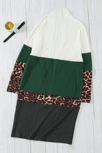 Load image into Gallery viewer, Leopard Color Block Open Front Longline Cardigan
